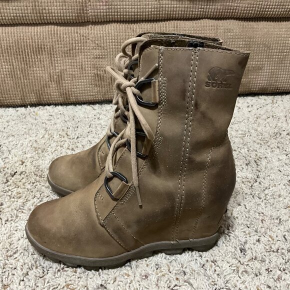 Sorel Womens Joan Of Arctic Wedge II Lace Up Boots Size 6 Elk Suede Waterproof C - Picture 14 of 15